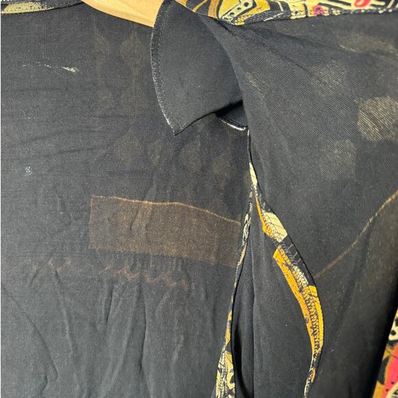 Vikki Vi Plus 2X Brown Multi Patchwork Open-front Collared Jacket - Picture 5 of 11